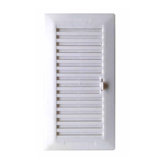 Grelha encastravel regulavel 13.3x26cm + laterais abs branco (g)