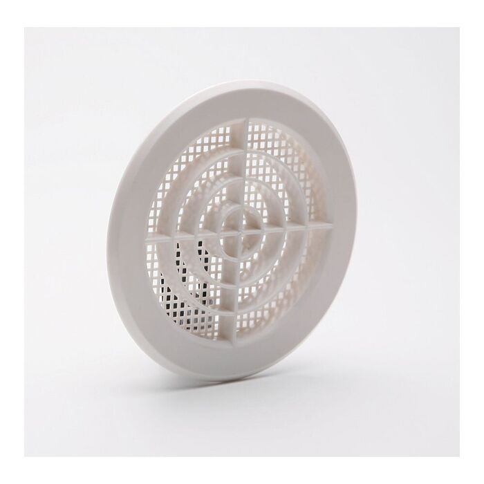 Grelha encastravel+clipsar d-10-11cm abs branco + mosquiteira