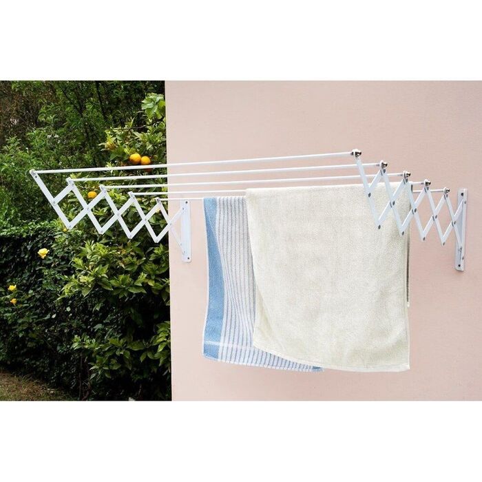 Estendal de roupa em aço epóxi branco, deposição 120 cm