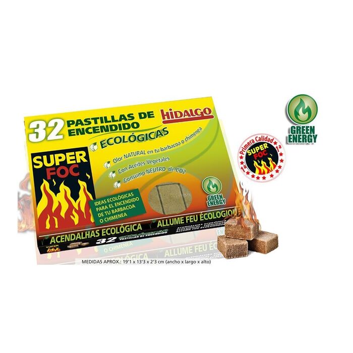Pack 32 unid. acendalhas ecologicas 08100 super foc
