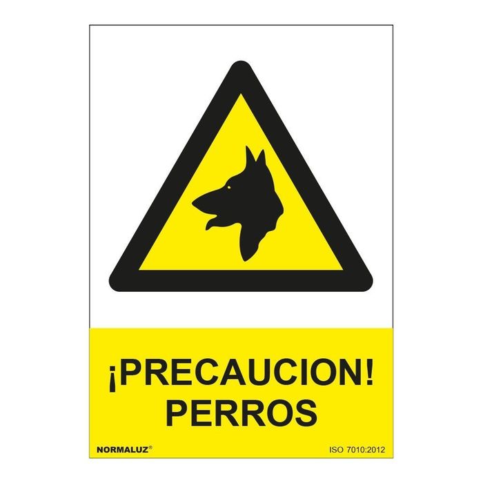 Sinal de perigo precaução cães pvc 0,7mm 210x300mm normaluz