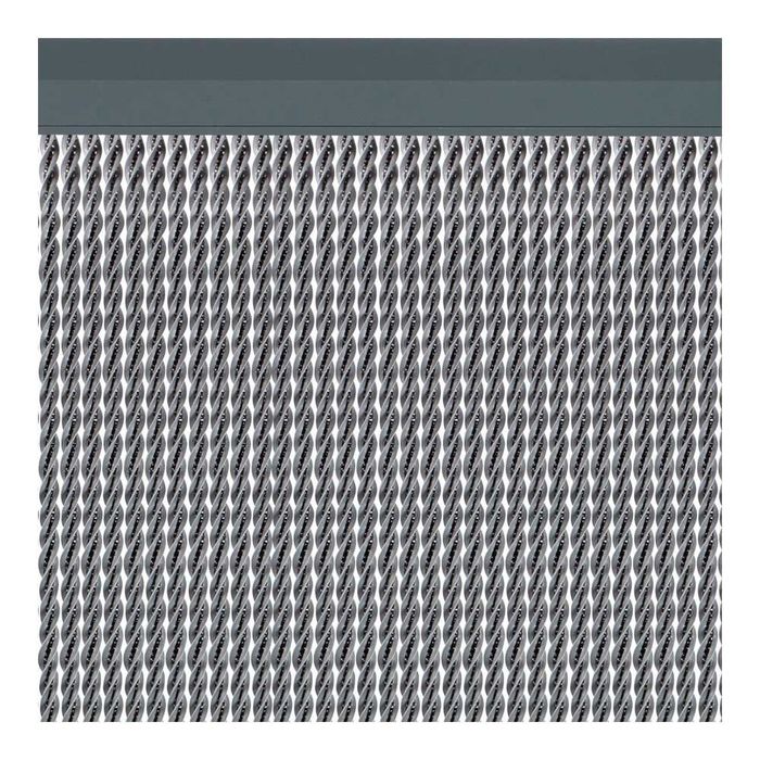 Cortina de porta modelo manacor, cor prata, 90 x 210 cm