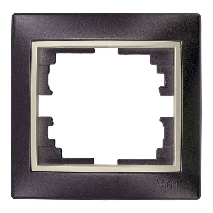 Espelho simples, espelho preto e aro pérola 83x81x10mm série europa solera erp71nu