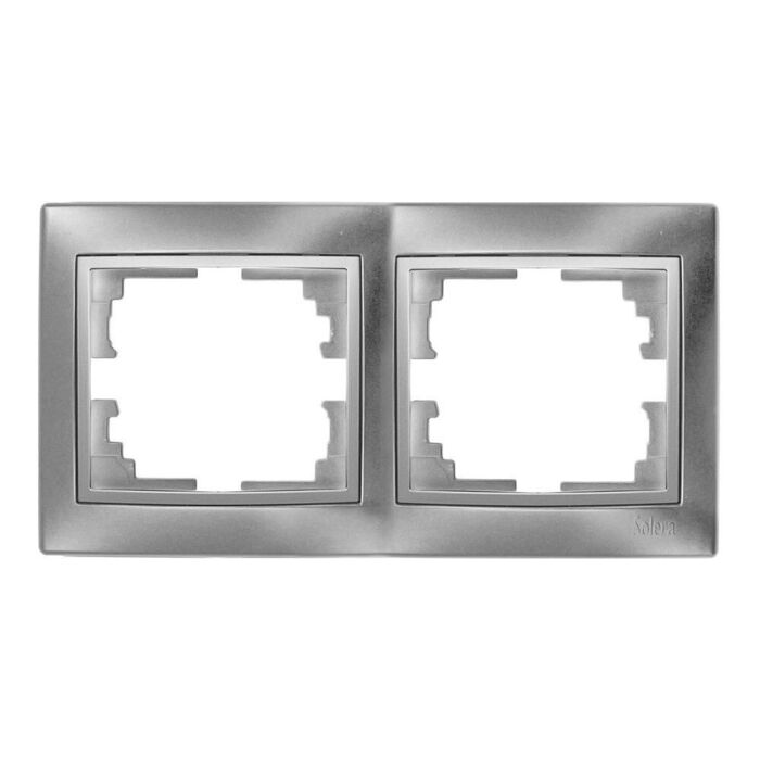 Espelho horizontal duplo prateado 154x81x10mm série europa solera erp72au