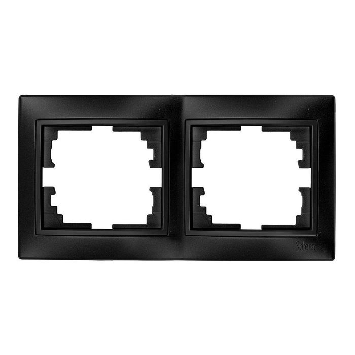 Espelho horizontal duplo grafite 154x81x10mm série europa solera erp72ngu