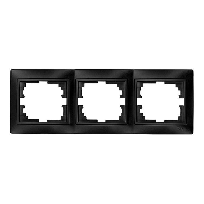 Espelho horizontal triplo grafite 225x81x10mm série europa solera erp73ngu