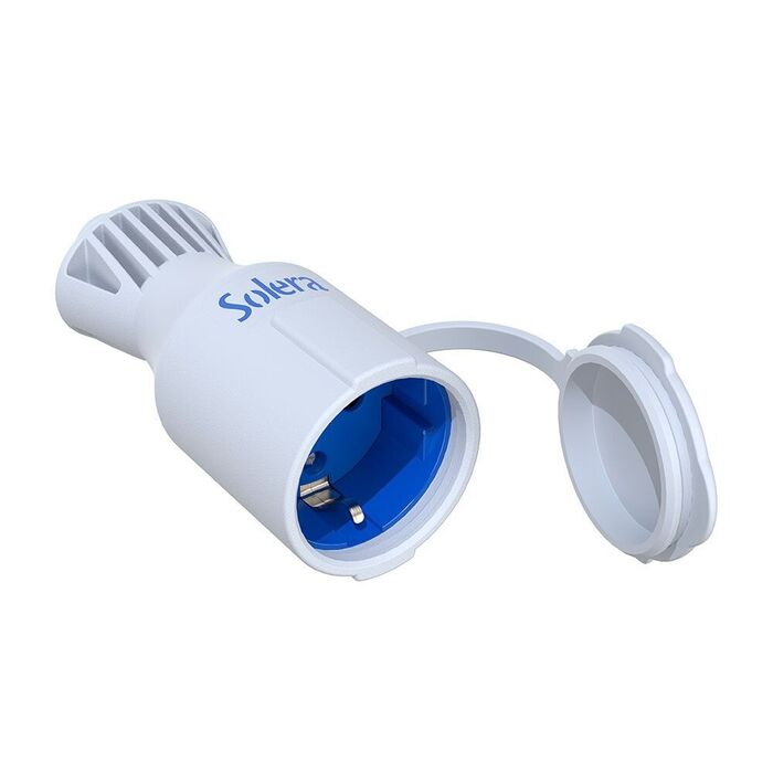 Ficha móvel bipolar com t/t lateral 2p+t tipo f 16a 250v. .elastómero branco