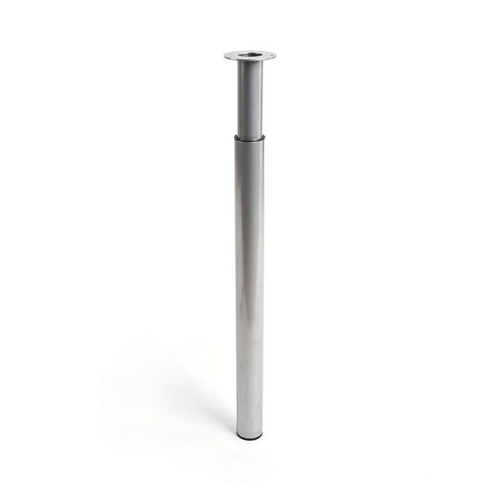 Pé cilíndrico extensível, modelo 406e, em aço com acabamento em alumínio, ø60 x 710/1100 mm