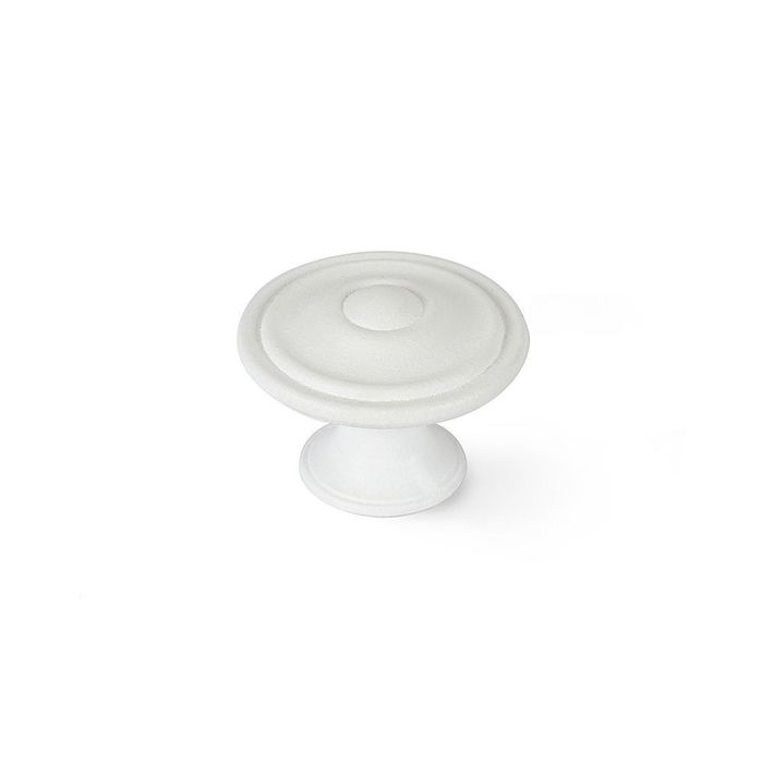 Puxador para móveis, modelo 3110, em zamac com acabamento poroso branco, ø35 mm, blister 4 un