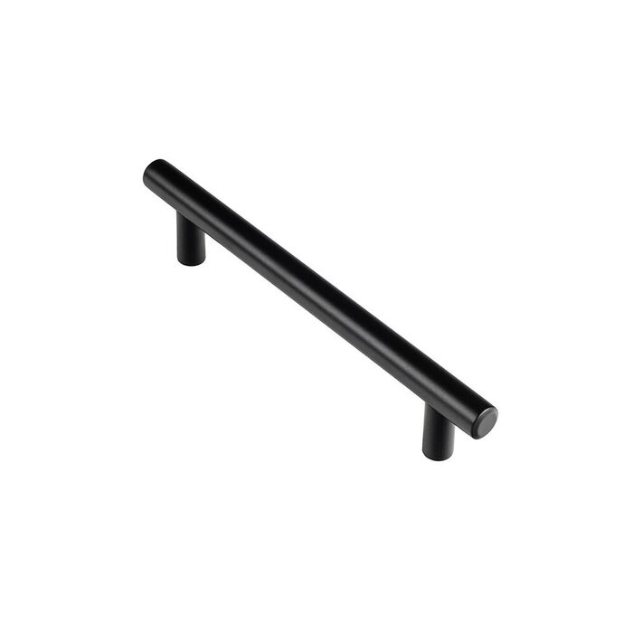 Puxador para móvel tipo asa, modelo 891h, de aço inoxidável com acabamento preto mate, 128 mm.