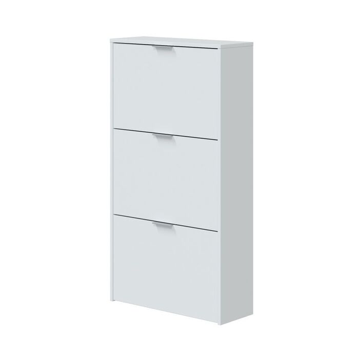 Móveis de sapateira, 3 portas dobráveis, branco brilhante