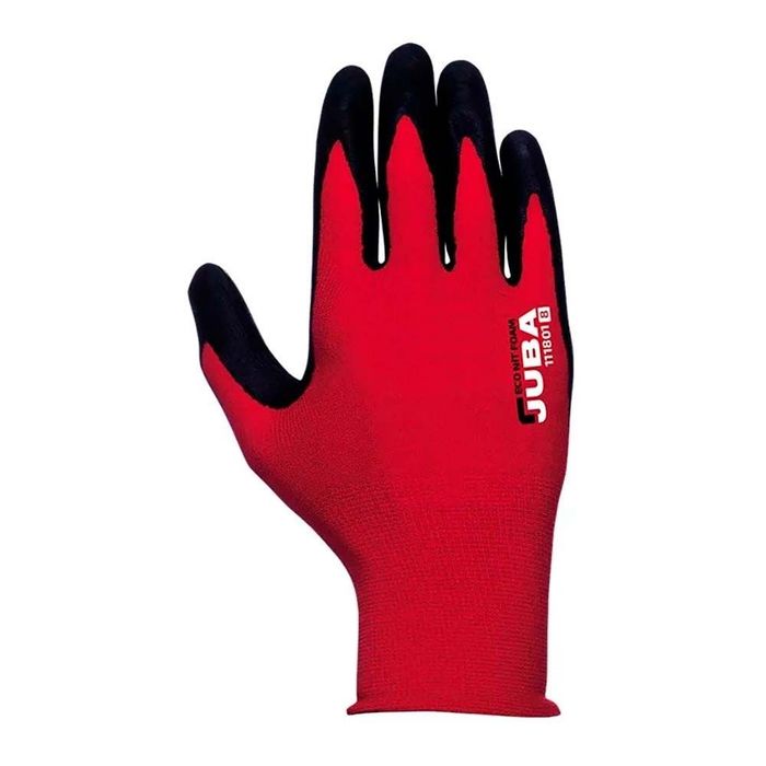 Luvas nylon / lycra com palma nitrilo microfoam, econit foam, vermelha e preta, t-10 xl