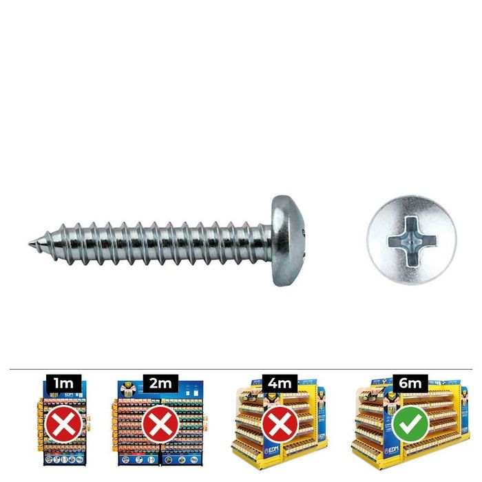 Caixa 250 unid. parafuso chapa cabeça de queijo philips din/ref 7981 3,9x25mm zincado celo