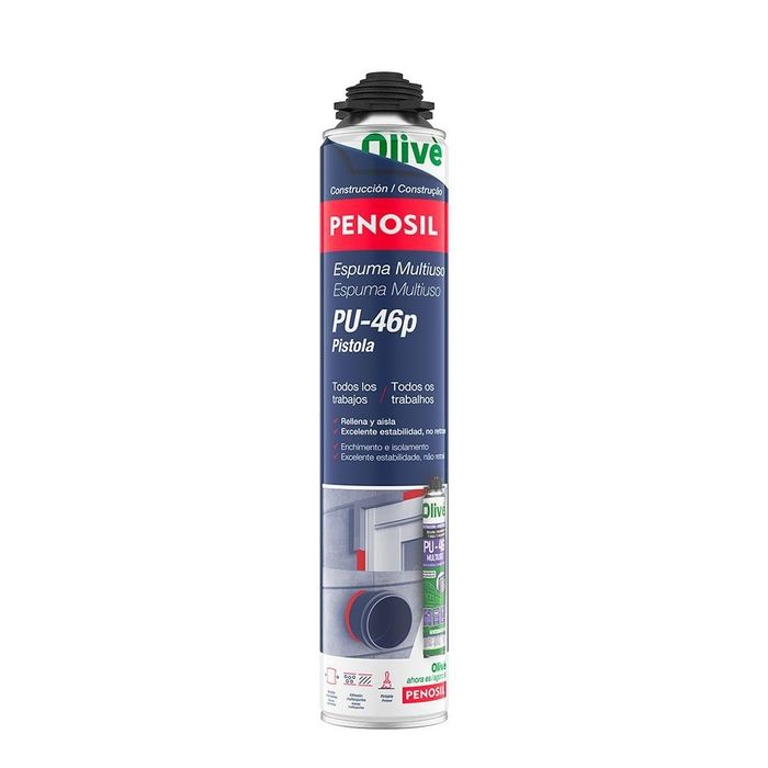Pistola de espuma de poliuretano multiúsos pu-46 750 ml