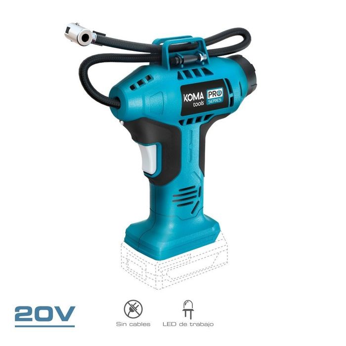 Compressor de ar 20 v 11 bar, sem bateria nem carregador, 7,5 x 17,5 x 22,5 cm