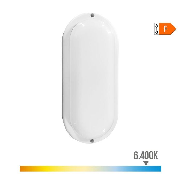 Aplique oval led com sensor crepuscular e movimento 18w 1820lm 6.400k edm