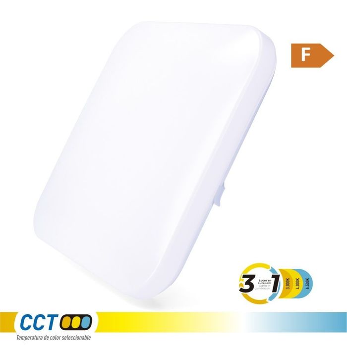 Aplique led quadrada extraplana 18 w 3cct 1820 lm 33 x 33 x 7 cm