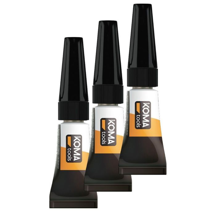 Adesivo cianoacrilato instantâneo 3 x 1g