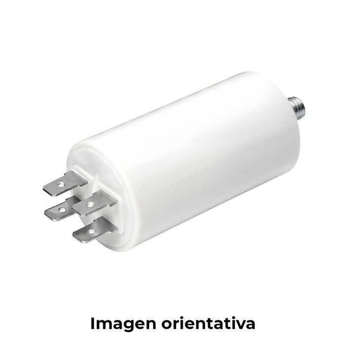 Condensador de arranque mka 3mf 5% 450v ø3,4x7cm com rosca m8 e faston simple 6,35 konek