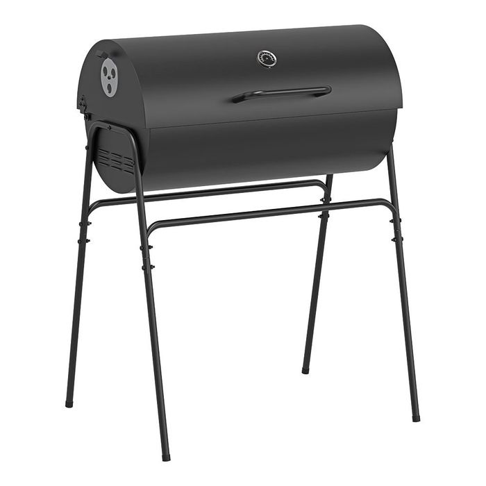 Churrasqueira a carvão xl com tampa, preta, 83 x 58 x 103,3 cm