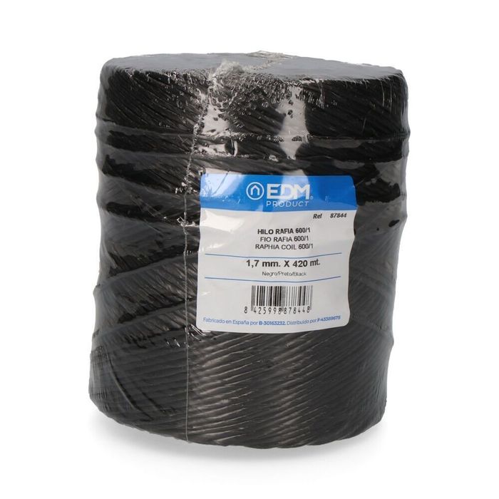 Cordão rafia preto 600/1 calibre 1,7 mm x 420 m