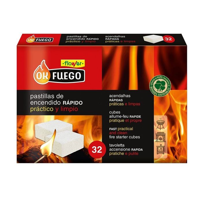 Pastilhas de acendimento rápido, okfuego, 32 unids