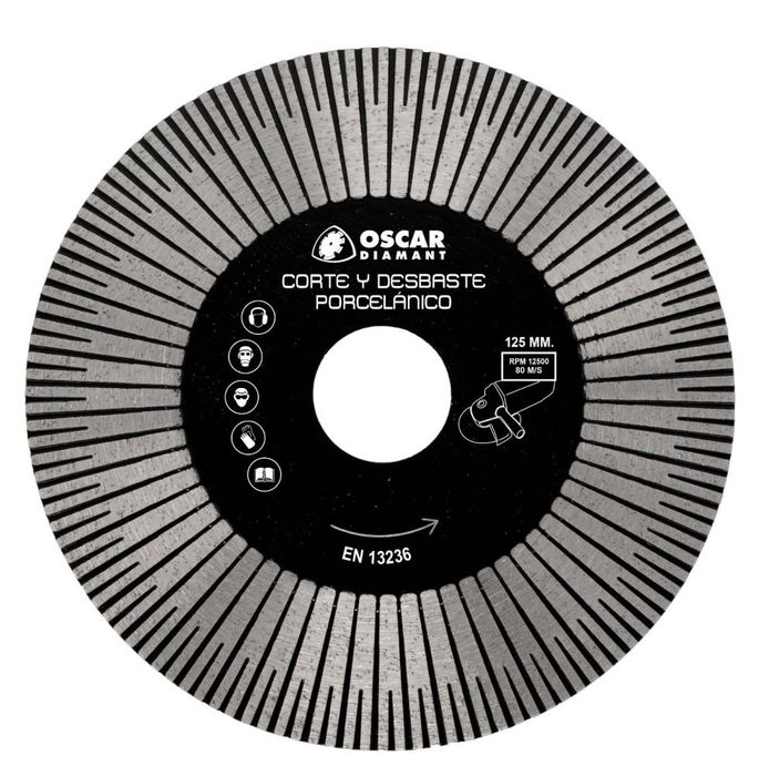 Disco de corte e desbaste em porcelana ø125 mm