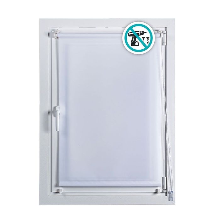 Cortina de rolo clip & fix branca, 75 x 180 cm