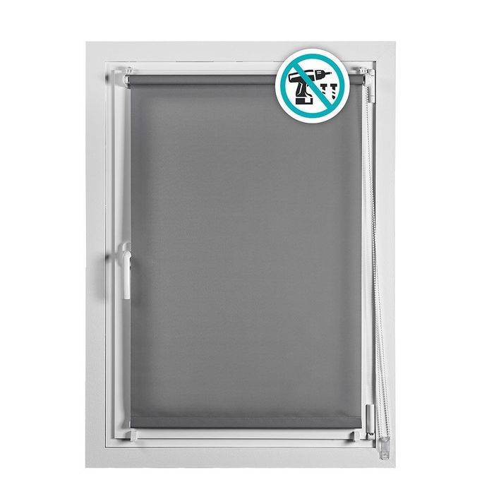 Cortina de rolo clip & fix, cinza asfalto, 120 x 180 cm