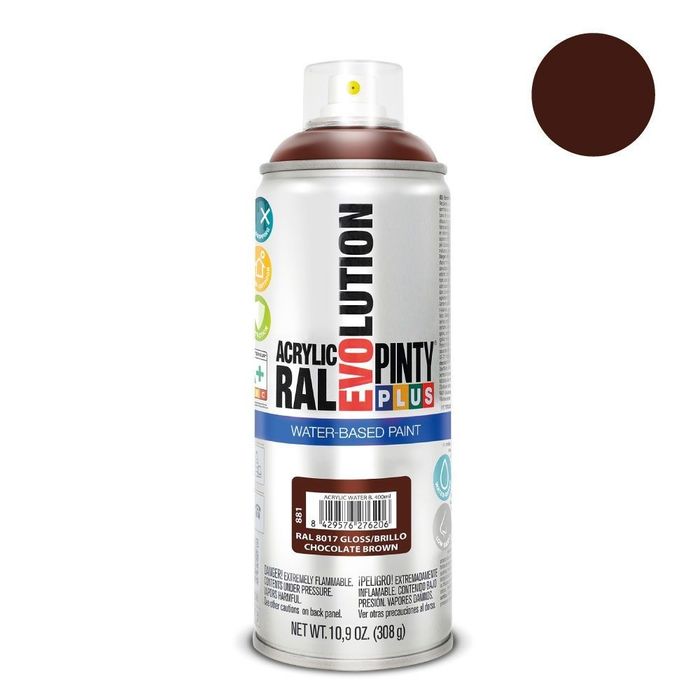 Tinta acrílica à base de água spray evolution 520 cc ral 8017 chocolate