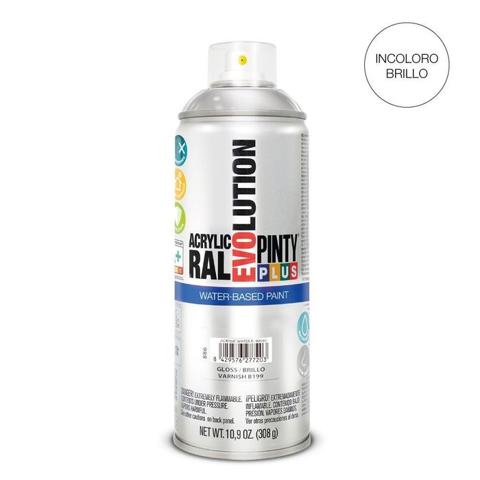 Pintura em spray verniz evolution water-based 520cc brilho b199