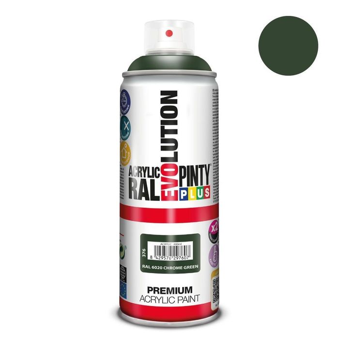 Tinta acrílica spray evolution 520 cc ral 6020 verde cromado 300 g