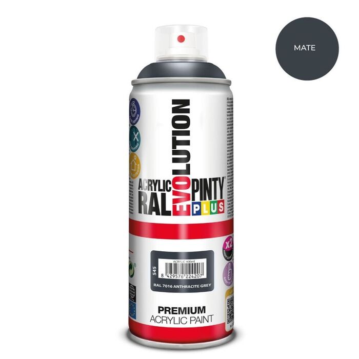 Tinta acrílica spray evolution 520 cc ral 7016 cinza antracite fosco 300 g