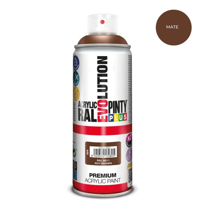 Tinta acrílica spray evolution 520 cc ral 8011 marrom noz fosco 300 g