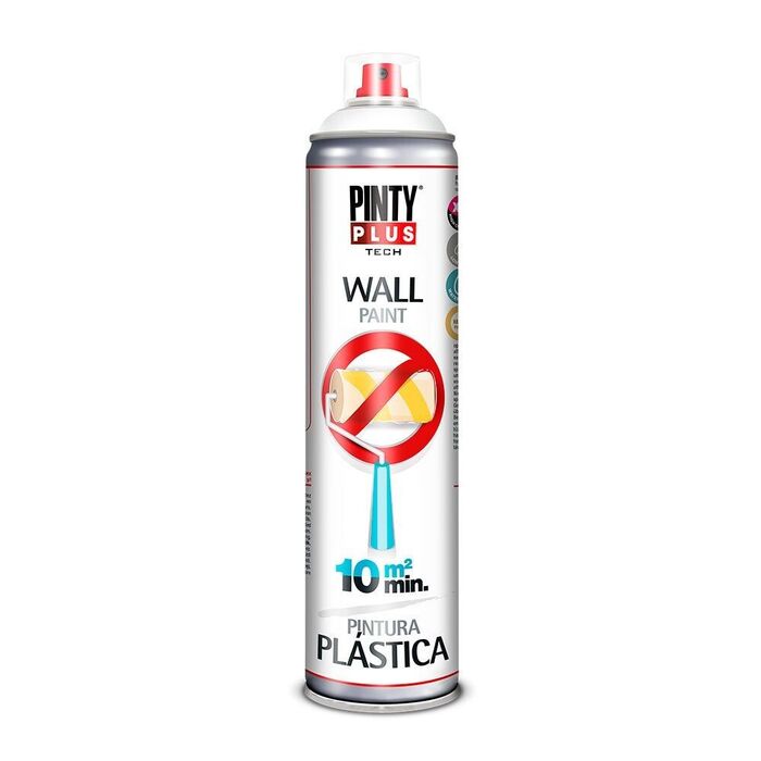 Tinta spray plástica interior ral 9016 branco fosco 600 ml