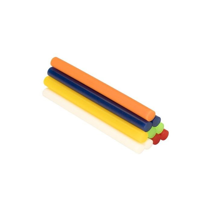 Bastão de cola quente para decoração em diversas cores. ø8 x 120 mm. blister 20 unidades