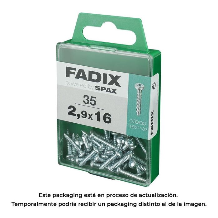 Caixa m 35 unid. parafuso rosca chapa cr zinco 2,9x16mm fadix