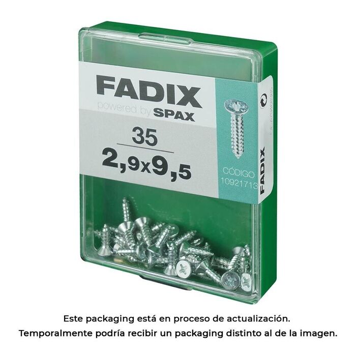 Caixa m 35 unid. parafuso rosca chapa cr zinco 2,9x9,5mm fadix
