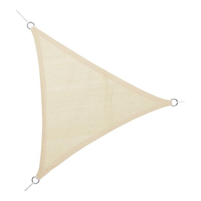 Toldo de vela triangular em hdpe bege 5 x 5 x 5 m