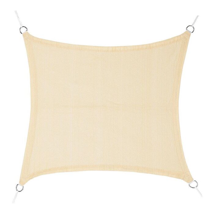 Toldo de vela quadrado bege 3,6 x 3,6 m
