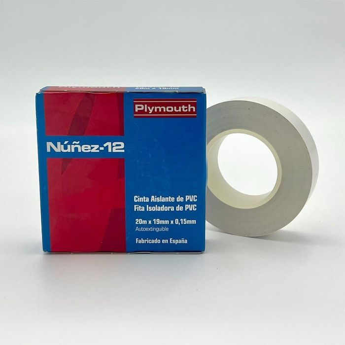 Fita isolante de pvc branca de alta aderência 19 mm x 0,15 mm x 10 m