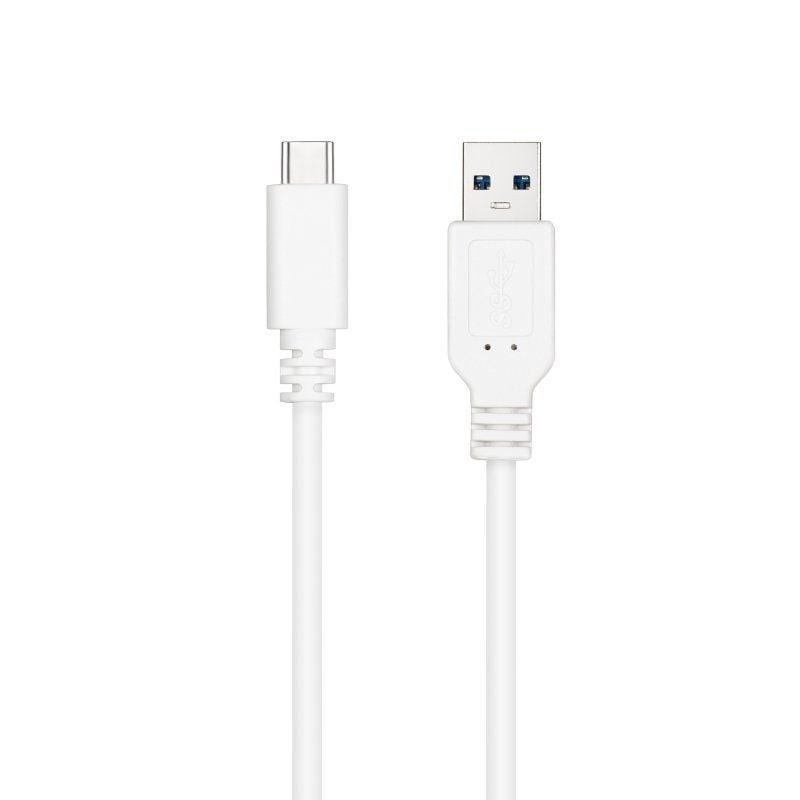 Cable USB 3.1 Tipo-C Nanocable 10.01.4000-W/ USB Tipo-C Macho - USB Macho/ 50cm/ Blanco