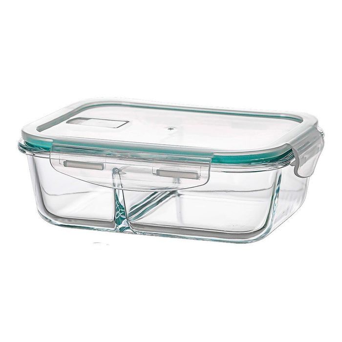 Recipiente de alimentos borossilicato com dois compartimentos hermética 1040ml