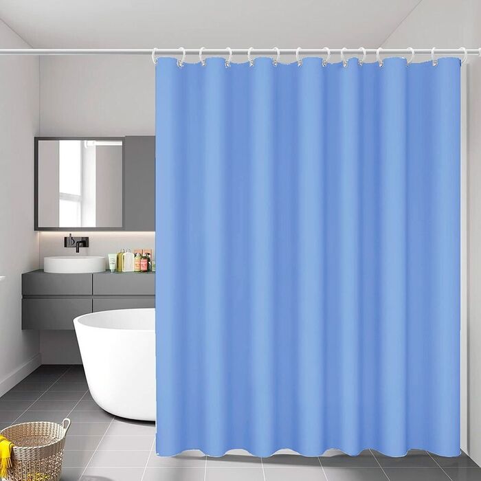 Cortina de banheiro básica azul 140 x 180 cm