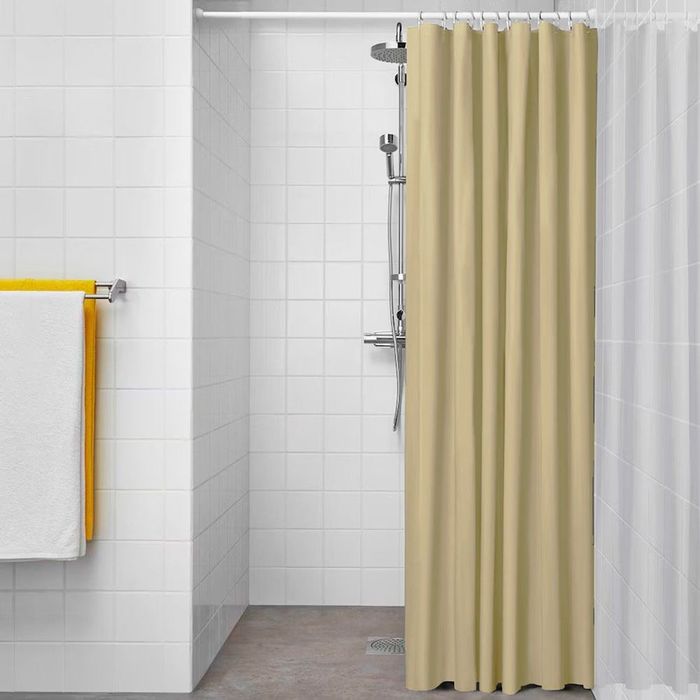 Cortina de banheiro básica bege 180 x 180 cm