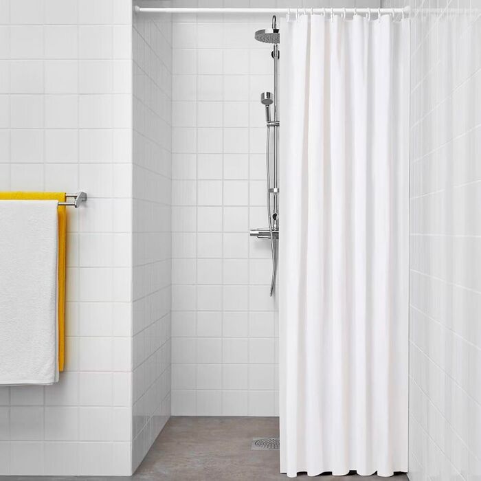 Cortina de banheiro básica branca 180 x 180 cm