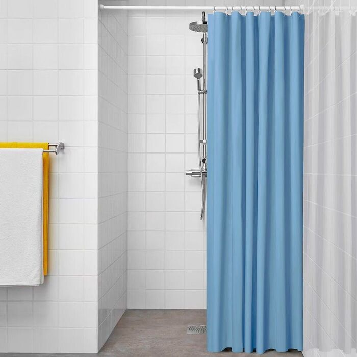 Cortina de banheiro básica azul 180 x 180 cm