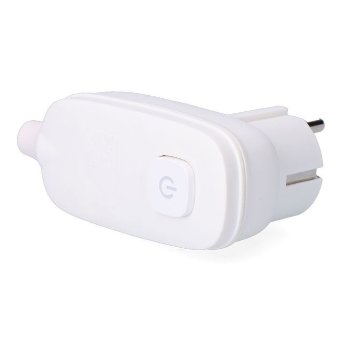 Plugue com t/t (schuko) + interruptor de luz 16 a 250 v, branco, 95 x 40 x 70 mm (embalado em película)