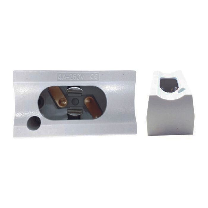 Casquilho linestra, modelo s14s, branco, 2 contactos, 6,5 x 3,5 x 3,4 cm