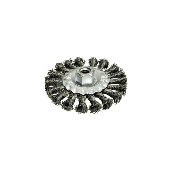 Escova plana aço retorcido com rosca ø14 mm ø115 mm